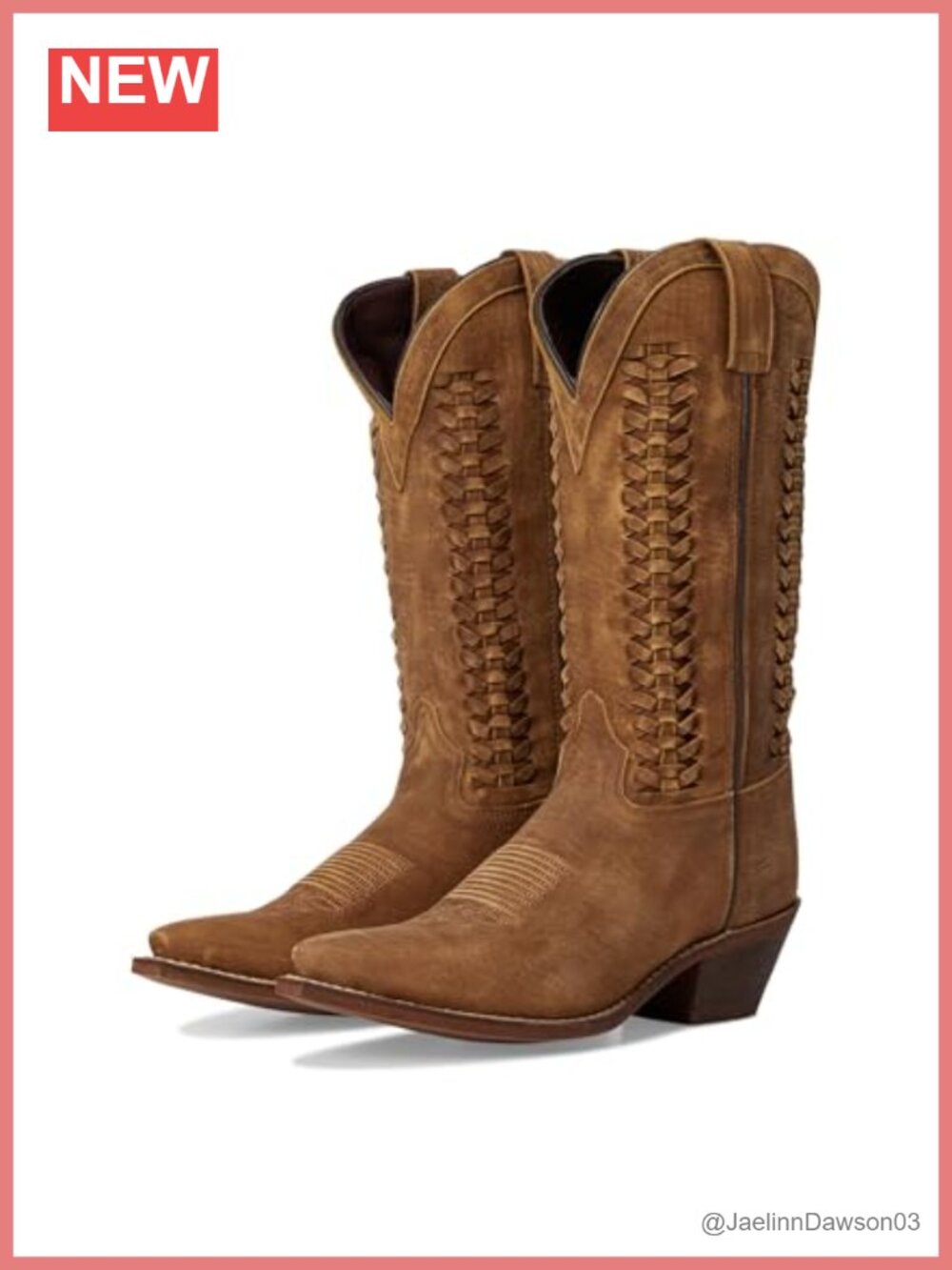 Laredo Western Boots Women's Mid-Calf Snip Toe Block Heel Pull-On Leather